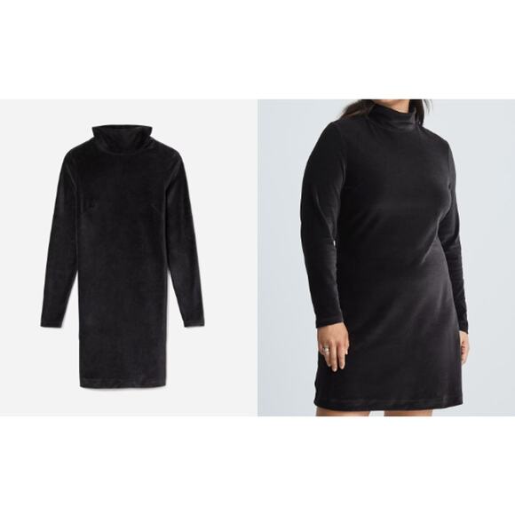 Everlane | The Velour Mini Dress | Black | NWT | Sz XXS - Picture 1 of 7
